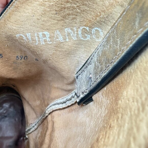 Durango Men Size 9D 21775 Light Grey Leather Pointed Toe Pull On Western Boot - Picture 11 of 14